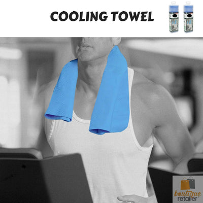 2x INSTANT COOLING TOWEL UPF 50+ Ice Cold Sport Sweat Absorbing Leisure 66x43 Payday Deals