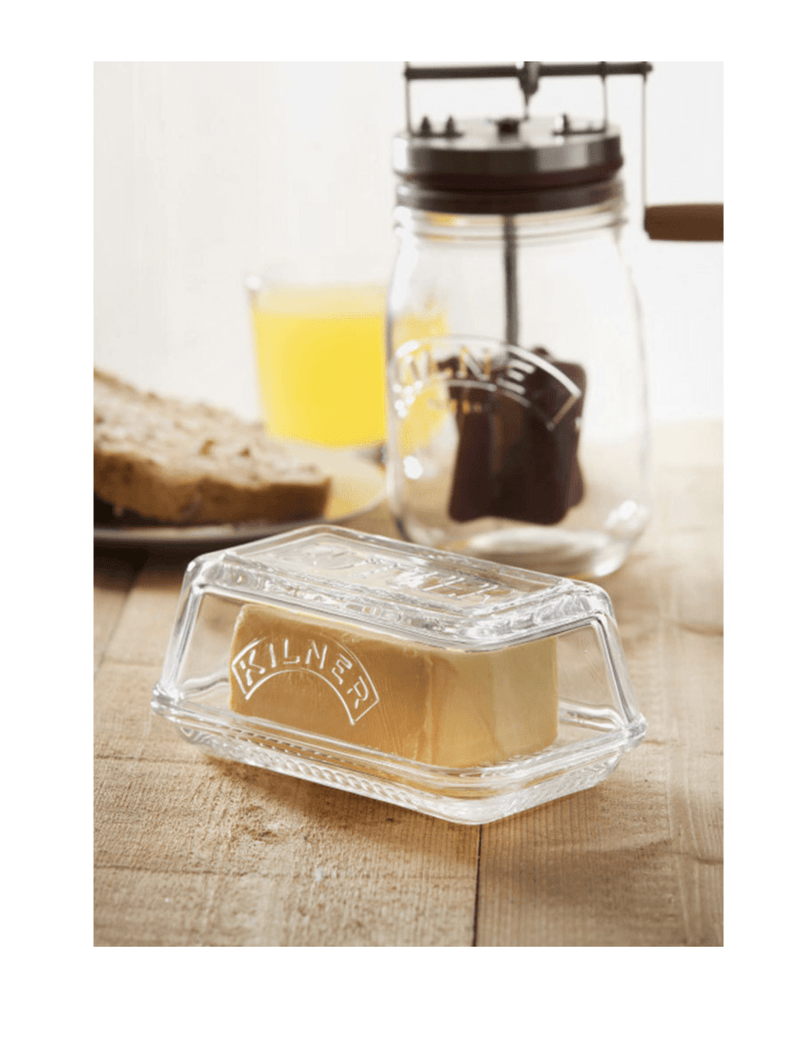 2x Kilner Glass Butter Dish Dishwasher Microwave Safe Container Tableware Payday Deals