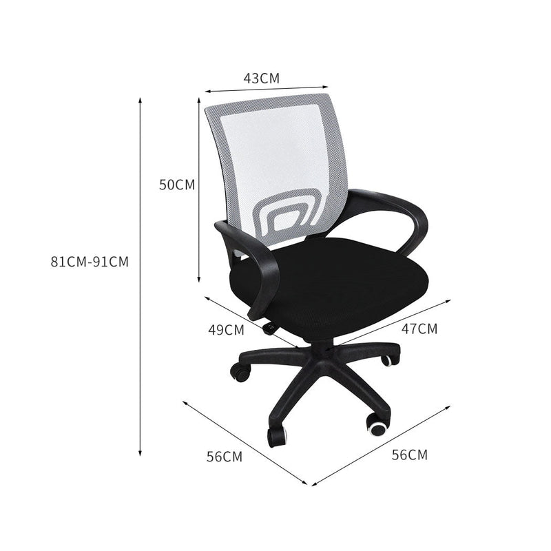 2x Levede Office Chair Gaming Computer Mesh Chairs Executive Seating Work Grey Payday Deals