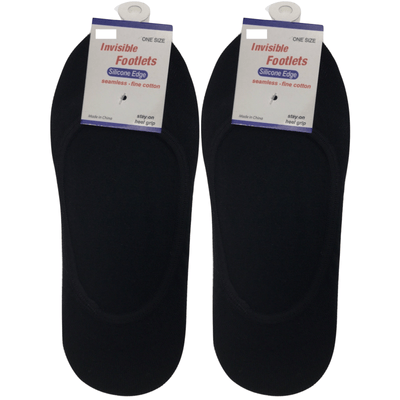 2x NO SHOW COTTON SOCKS Non Slip Heel Grip Low Cut Invisible Footlet Seamless Payday Deals