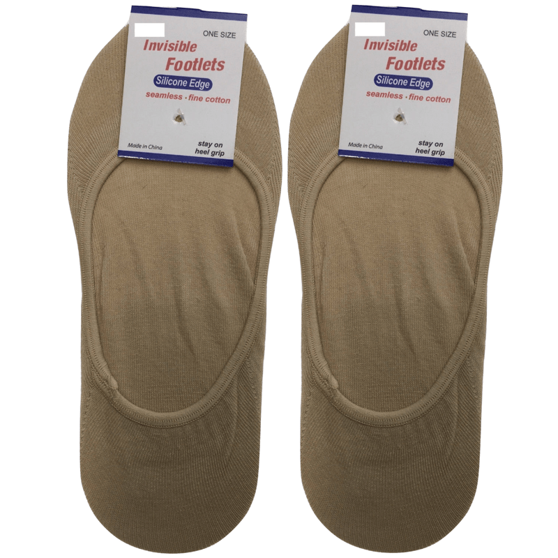 2x NO SHOW COTTON SOCKS Non Slip Heel Grip Low Cut Invisible Footlet Seamless Payday Deals