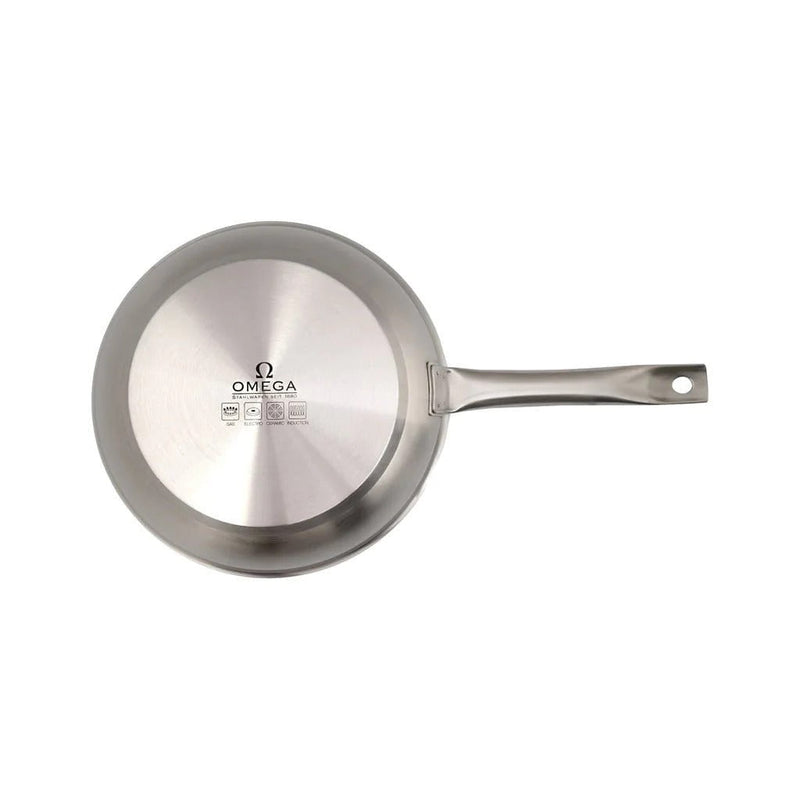 2x Omega Non-Stick Fry Pan 24cm (18/10 Stainless Steel) Frying 1880 Collection Payday Deals