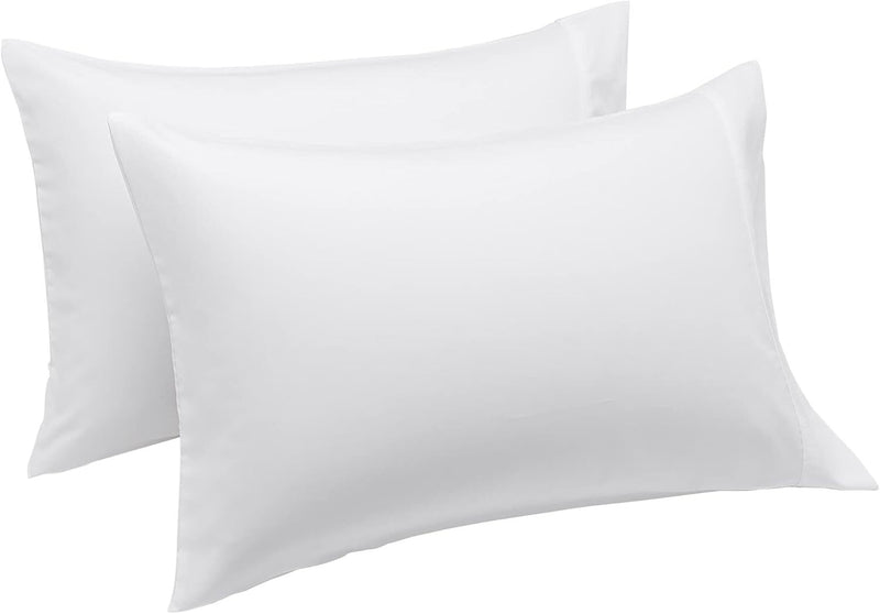 2x Premium 100% Cotton Pillow with Cover Filled Durable Soft Standard - 48x74cm Payday Deals