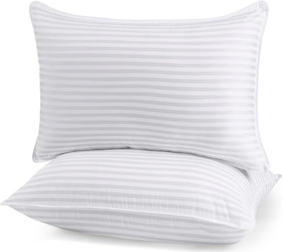 2x Premium 100% Cotton Pillowcase Pillow Cover Filled Durable Soft Hotel Quality - 48x74cm