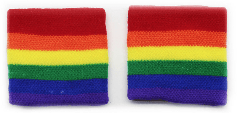 2x RAINBOW WRISTBANDS Gay Lesbian Pride LGBT Mardi Gras Party Payday Deals