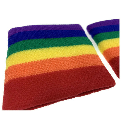 2x RAINBOW WRISTBANDS Gay Lesbian Pride LGBT Mardi Gras Party Payday Deals