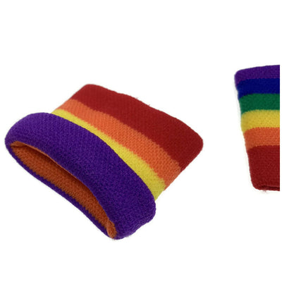 2x RAINBOW WRISTBANDS Gay Lesbian Pride LGBT Mardi Gras Party Payday Deals