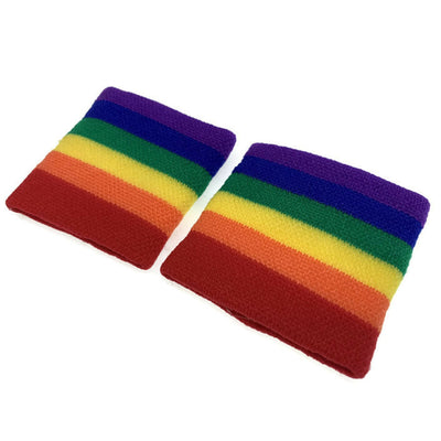 2x RAINBOW WRISTBANDS Gay Lesbian Pride LGBT Mardi Gras Party Payday Deals