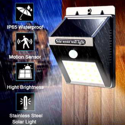 2X Sansai Solar Sensor LED Light Outdoor PIR Motion Wall Lights Waterproof Payday Deals