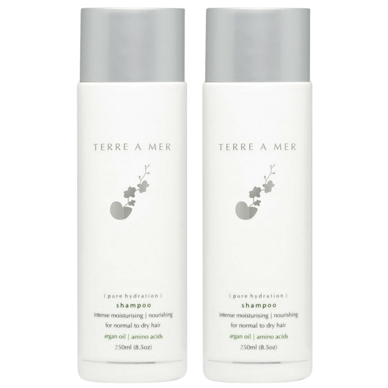 2x TERRE A MER Pure Hydration Hair Shampoo Hydrate Normal Dry Argan Oil 250ml Payday Deals