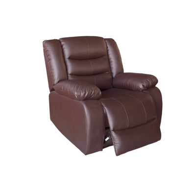 3+1+1 Seater Recliner Sofa In Faux Leather Lounge Couch in Brown Payday Deals