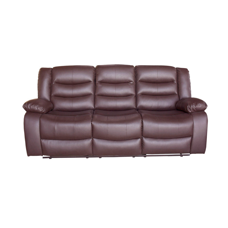 3+1+1 Seater Recliner Sofa In Faux Leather Lounge Couch in Brown Payday Deals