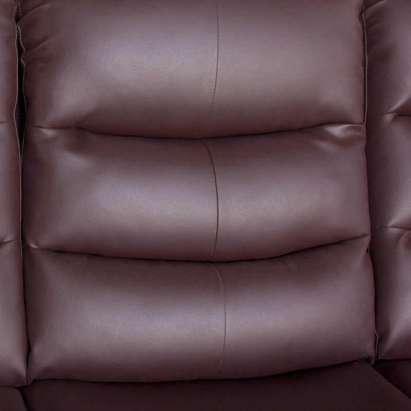 3+1+1 Seater Recliner Sofa In Faux Leather Lounge Couch in Brown Payday Deals