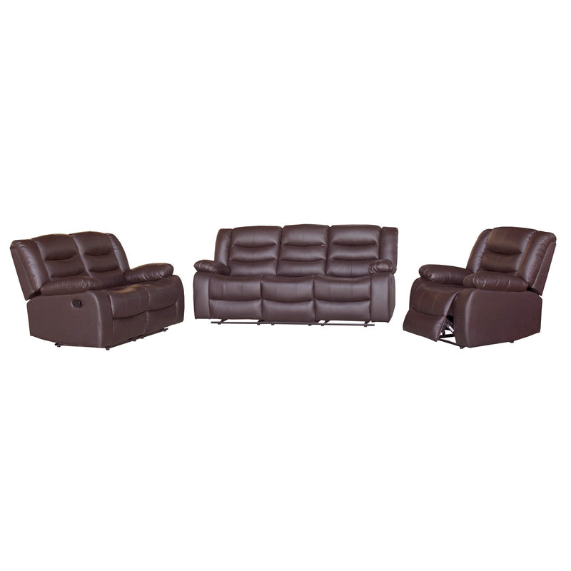 3+2+1 Seater Recliner Sofa In Faux Leather Lounge Couch in Brown Payday Deals