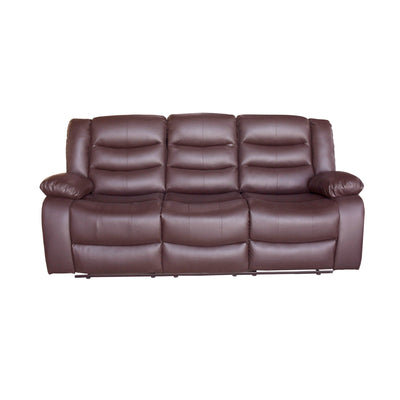 3+2 Seater Recliner Sofa In Faux Leather Lounge Couch in Brown Payday Deals