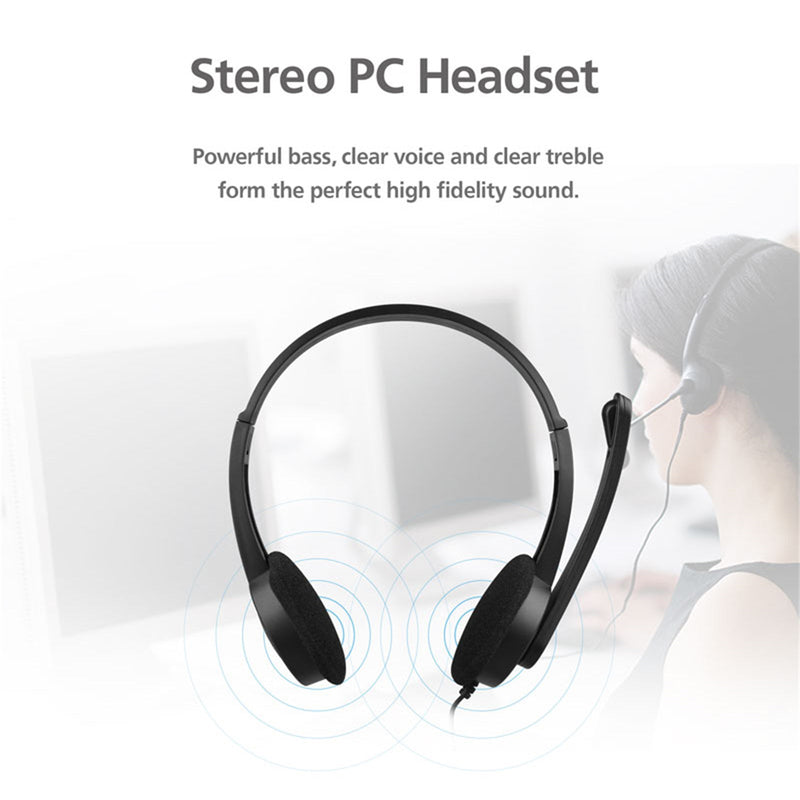 3.5mm Multi Device Stereo Headset Adjustable Headband Noiseless Volume Control Payday Deals