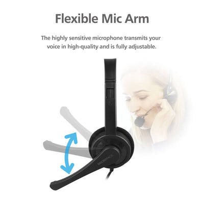 3.5mm Multi Device Stereo Headset Adjustable Headband Noiseless Volume Control Payday Deals