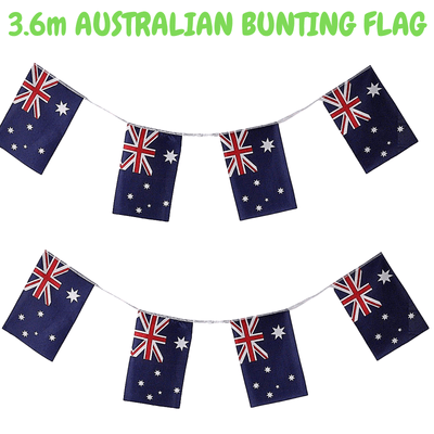 3.6m AUSTRALIA BUNTING FLAG Australian Day Colours Party Banner Flags Decor Payday Deals