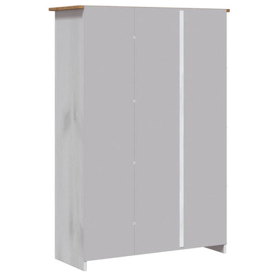 3-Door Wardrobe White 118x50x171.5 cm Pine Panama Range Payday Deals