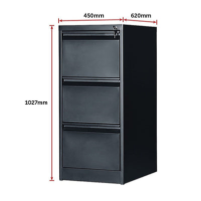 3-Drawer Shelf Office Gym Filing Storage Locker Cabinet Payday Deals