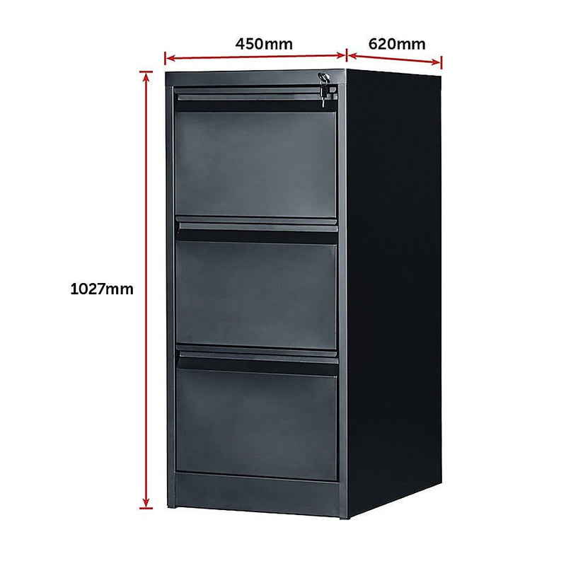 3-Drawer Shelf Office Gym Filing Storage Locker Cabinet Payday Deals