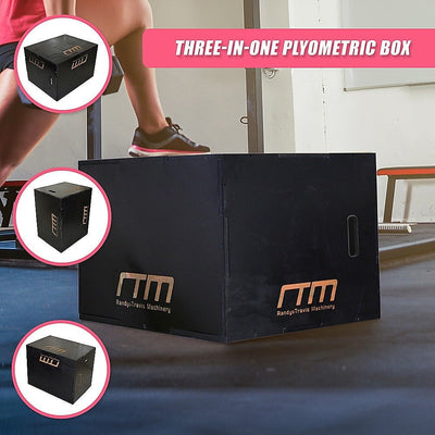 3 IN 1 Black Wood Plyo Games Plyometric Jump Box Payday Deals