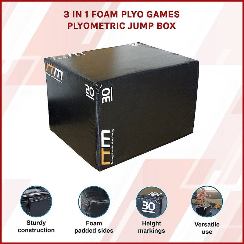 3 IN 1 Foam Plyo Games Plyometric Jump Box Payday Deals