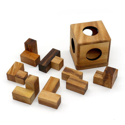 3 individual brainteaser wooden puzzles in a gift wooden box Payday Deals