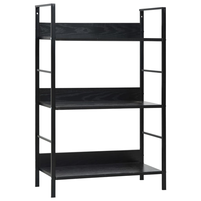 3-Layer Book Shelf Black 60x27.6x90.5 cm Engineered Wood Payday Deals