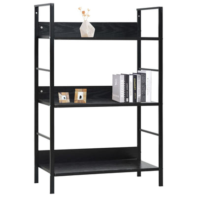 3-Layer Book Shelf Black 60x27.6x90.5 cm Engineered Wood Payday Deals