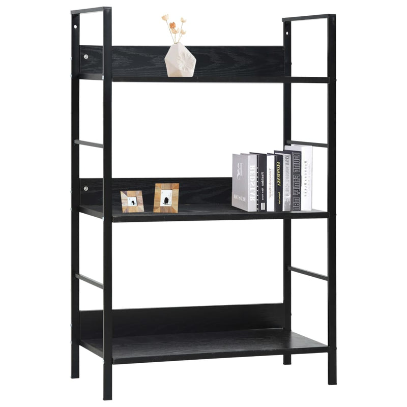 3-Layer Book Shelf Black 60x27.6x90.5 cm Engineered Wood Payday Deals