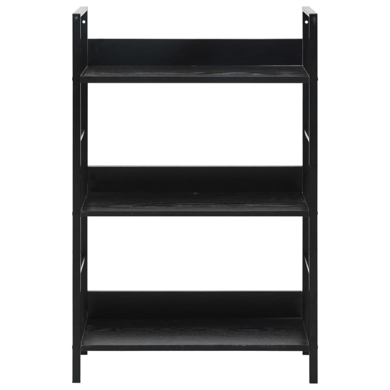 3-Layer Book Shelf Black 60x27.6x90.5 cm Engineered Wood Payday Deals