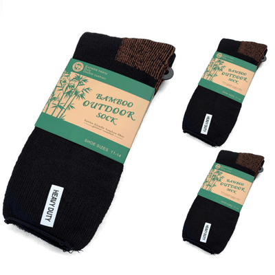 3 Pairs BAMBOO OUTDOOR SOCKS Mens Heavy Duty Thick Work Socks Cushion Payday Deals