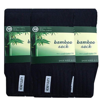 3 Pairs BAMBOO SOCKS Mens Heavy Duty Premium Thick Work Socks Cushion BULK Payday Deals