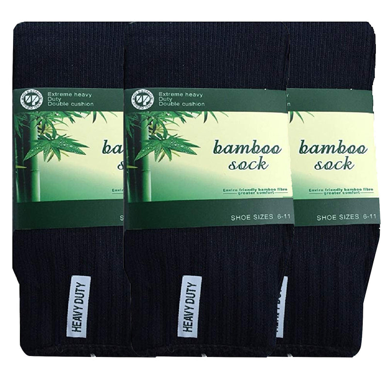 3 Pairs BAMBOO SOCKS Mens Heavy Duty Premium Thick Work Socks Cushion BULK Payday Deals