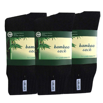 3 Pairs BAMBOO SOCKS Mens Heavy Duty Premium Thick Work Socks Cushion BULK Payday Deals