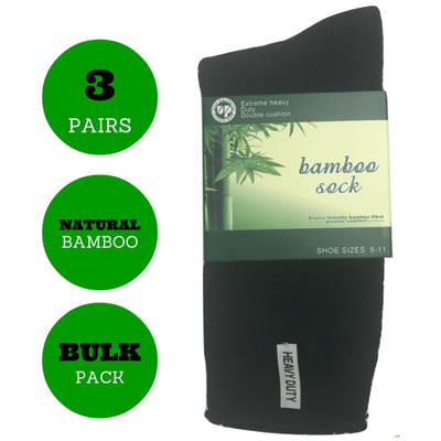 3 Pairs BAMBOO SOCKS Mens Heavy Duty Premium Thick Work Socks Cushion BULK Payday Deals