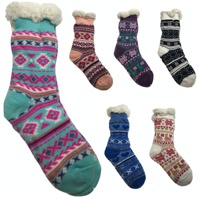 3 Pairs Ladies Thick Fur Bed Socks Womens Soft Work Fluffy Slipper Non Slip BULK Payday Deals