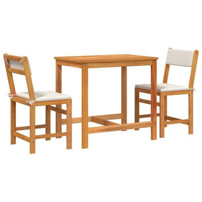 3 Piece Balcony Set with Cushions Solid Wood Acacia Payday Deals