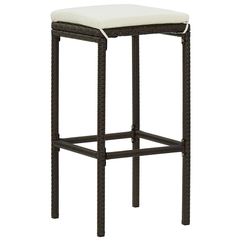 3 Piece Bar Set Poly Rattan Brown Payday Deals