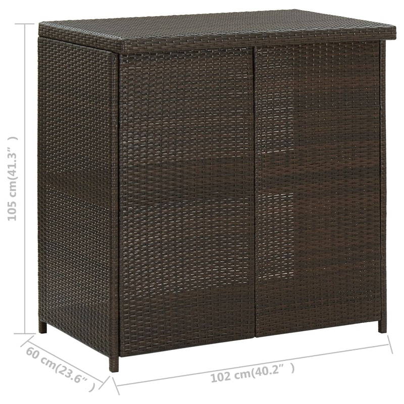 3 Piece Bar Set Poly Rattan Brown Payday Deals