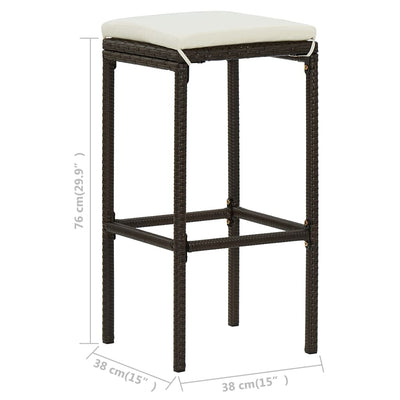 3 Piece Bar Set Poly Rattan Brown Payday Deals
