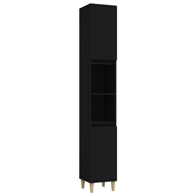 3 Piece Bathroom Cabinet Set Black Engineered Wood Payday Deals