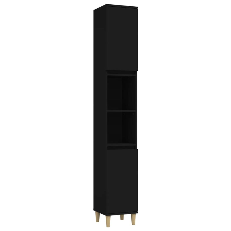 3 Piece Bathroom Cabinet Set Black Engineered Wood Payday Deals