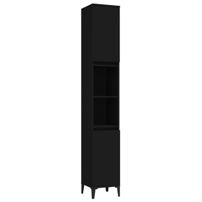 3 Piece Bathroom Furniture Set Black Engineered Wood Payday Deals