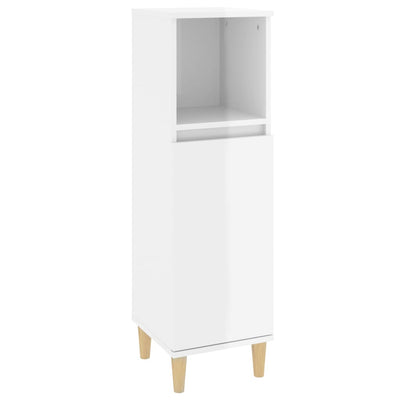 3 Piece Bathroom Furniture Set High Gloss White Engineered Wood Payday Deals