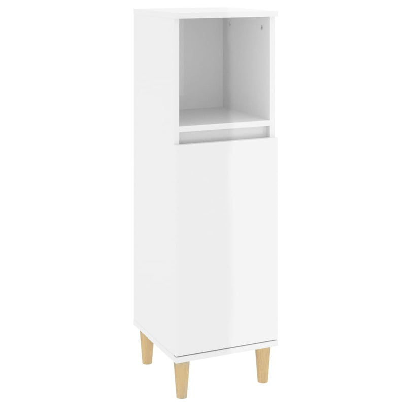 3 Piece Bathroom Furniture Set High Gloss White Engineered Wood Payday Deals