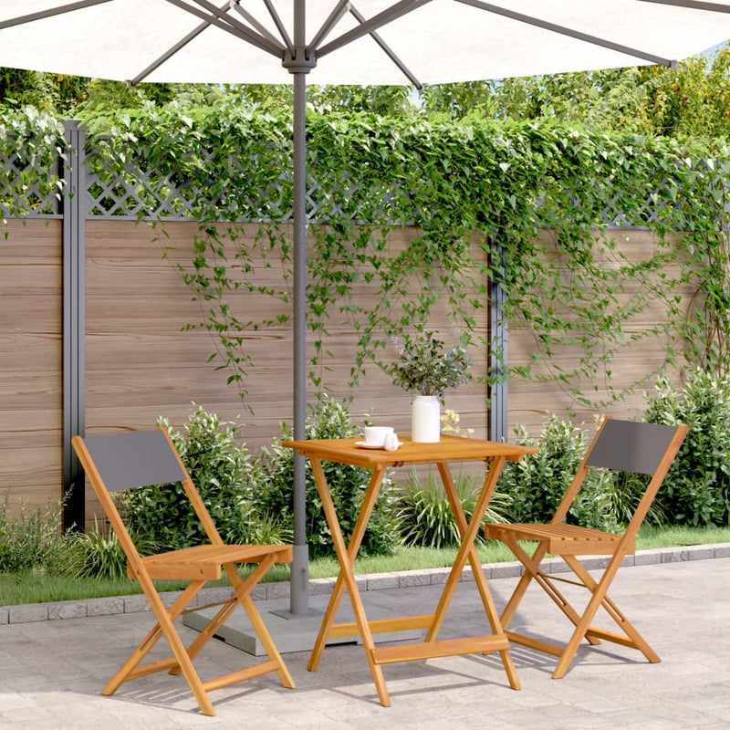 3 Piece Bistro Set Anthracite Fabric and Solid Wood Payday Deals