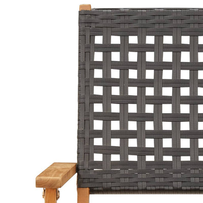 3 Piece Bistro Set Black Poly Rattan and Solid Wood Payday Deals