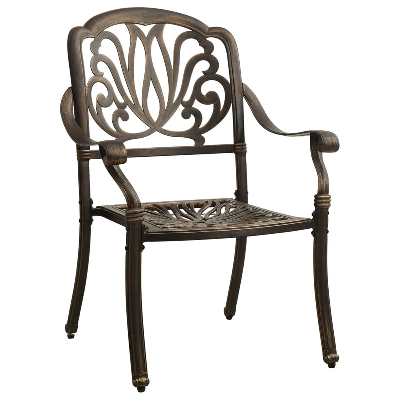 3 Piece Bistro Set Bronze Cast Aluminium Payday Deals